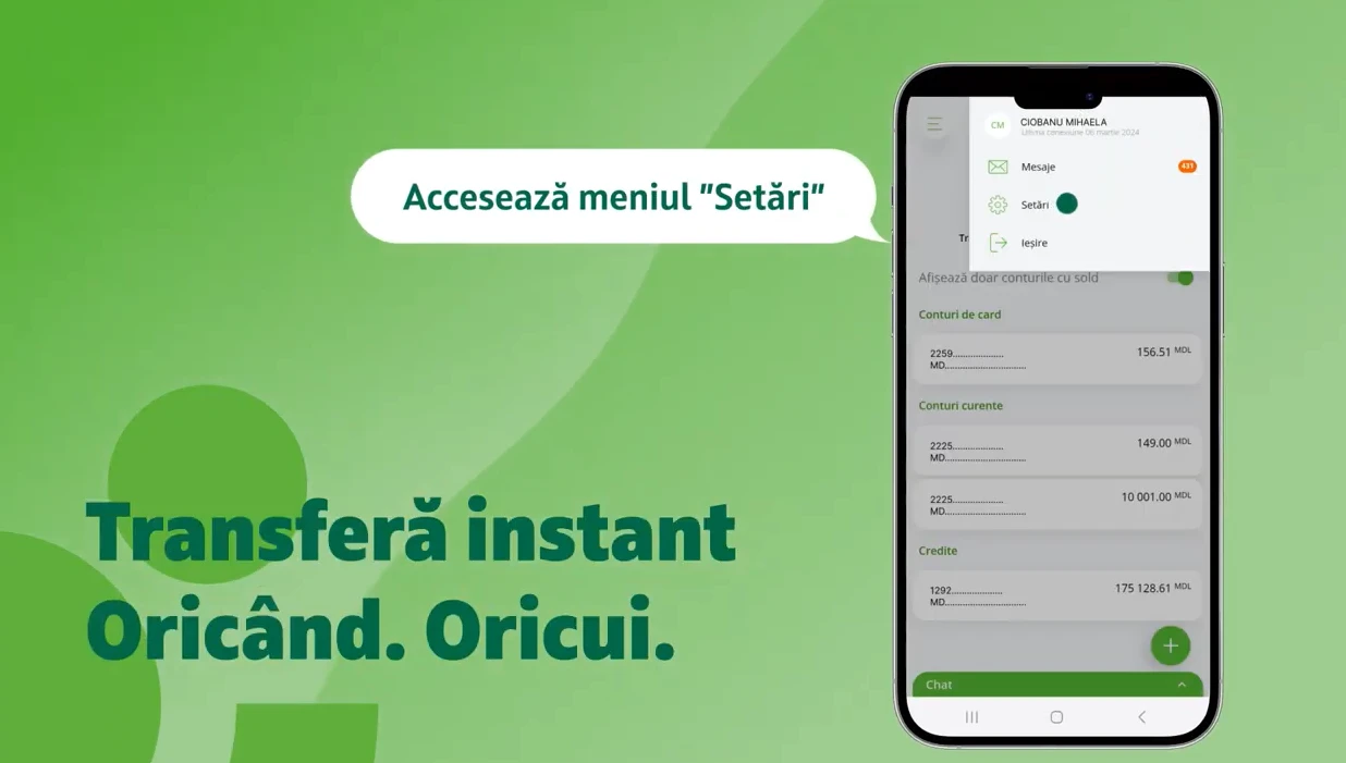 Cum activezi MIA Plăți Instant din aplicația OTP Bank