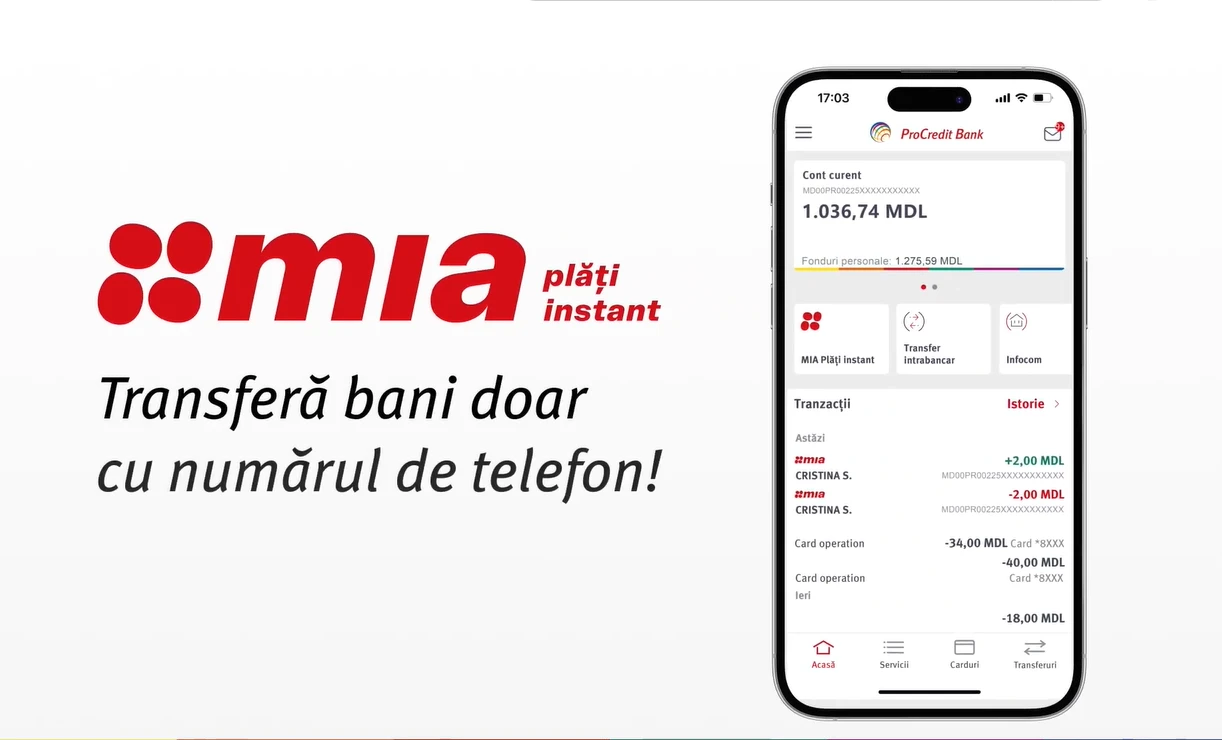 Cum activezi MIA Plăți Instant din aplicația Procreditbank